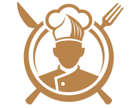 logo orange guss chef cuisinier avec couteau et fourchette, restaurant convivial à bordeaux